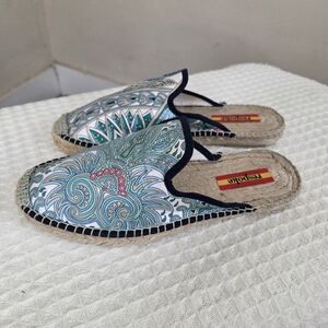 Respoke Spanish Espadrille Mule Slides Paisley Print Women’s US 7 EU 37